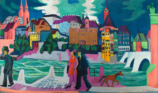 Ernst Ludwig Kirchner - View of Basel and the Rhine