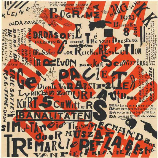 Theo van Doesburg and Kurt Schwitters, Kleine Dada Soir, Dada, Artwork, 1922, is licensed under CC BY 2.0."
